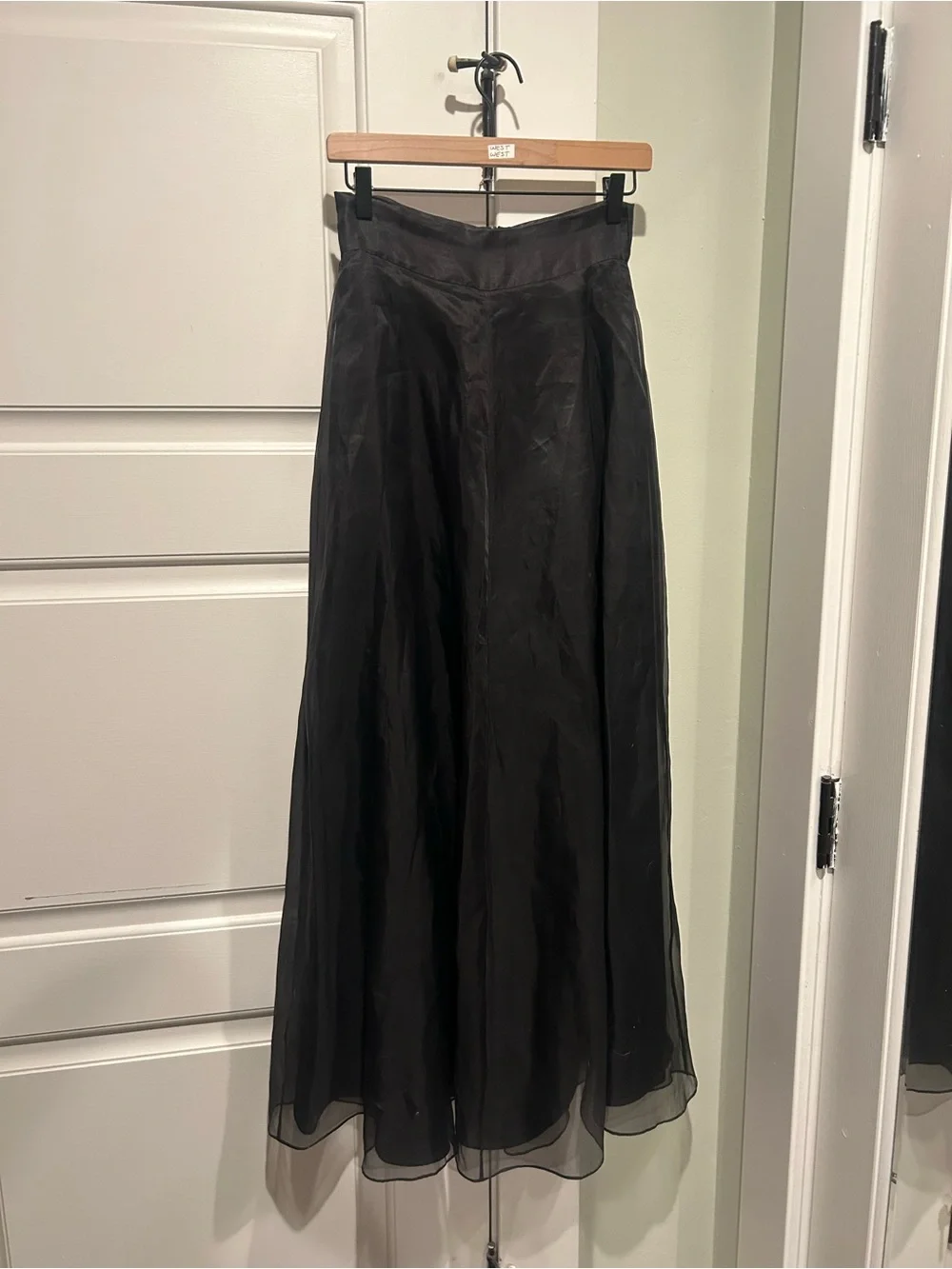 NWT Silk Chiffon Black Maxi Skirt